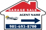 image for Garage Sale DIRECTIONAL HOUSE-SHAPE SIGN DOUBLE SIDED - HGS 18” HEIGHT X 23.5” WIDE ON 4 MM COROPLAST . RECOMMENDED TO USE WITH STEP STAKES (SS) (NOT INCLUDED)